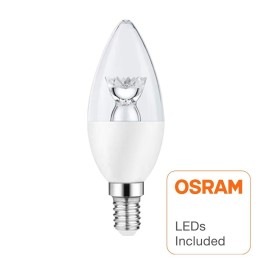 Kerze 6W LED Lampe mit Linse E14 C37 180º - OSRAM CHIP DURIS E 2835