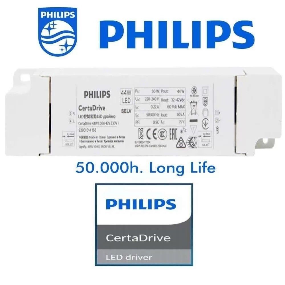 Dalle Suspendu LED - 40W - Double Lumière - 120X20 - Philips CertaD