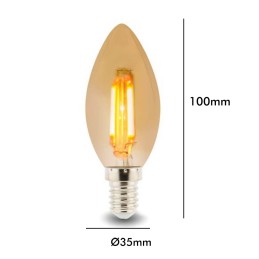 LED Lampe Kerze Glühfaden 4W E14 C37 - Dimmbar