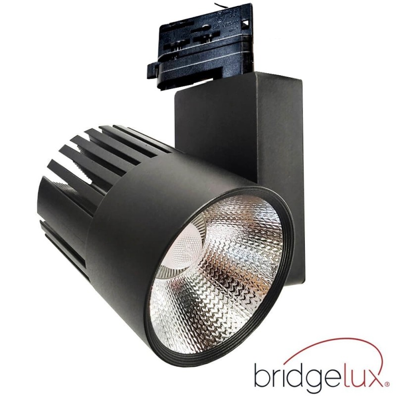 LED Strahler 40W GRAZ Schwarz BRIDGELUX Chip 3-Phasen Schienensystem CRI +90