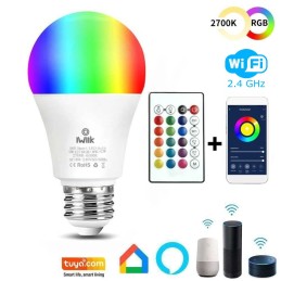 10W SMART Wifi RGB+CCT+ Fernbedienung LED-Lampen - A60 Dimmbar - E27