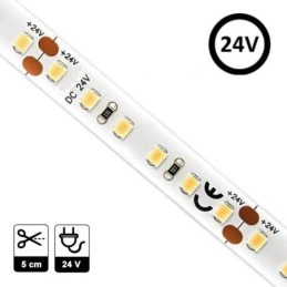 LED-Streifen 24V | 120xLED/m | 5m | SMD2835 | 1100Lm | 12W/M | IP20