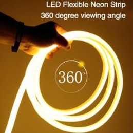 Neon LED - Flexibel Rund - 220V - Spule 25m - 16mm - 9.6W/m - Rot
