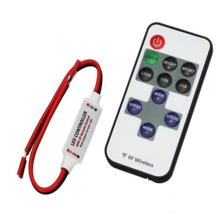 Mini-Dimmer-Controller - einfarbiger LED-Streifen 5V/12V/24V DC + Fernbedienung