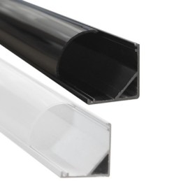 Aluminiumprofil Schwarz und Weiss - L - 2 Meter - für LED