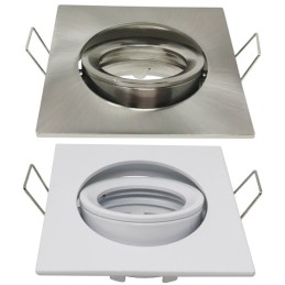 Einstellbarer Quadratischer Kreisring für dichroitische LED GU10 MR16 Lampen - 84mm - Aluminium