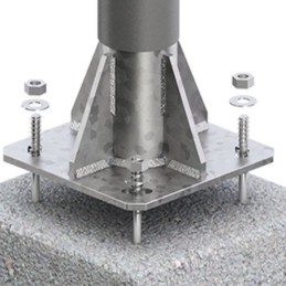 4 Bodenankerschraube für Säule - Verzinkter Stahl - 16 mm