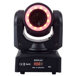 Moving Head Spot LED 30w BOSTON Weiss + 7 Farben - 7 feste Gobos - DMX