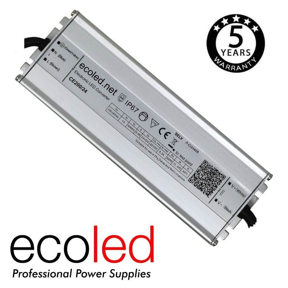 Alimentatore PROFESSIONALE 24V 200W - ECOLED - IP67 - TÜV XXLED