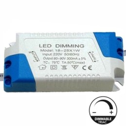 Treiber DIMMBAR TRIAC für LED Leuchten 18W a 25W - 300mA