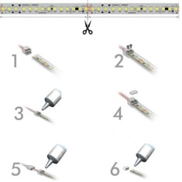 KIT Silikonkleber für LED-Streifen + Stecker + Abdeckung + Endkappe - 10mm -IP65