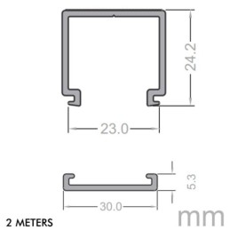 Profil PC - 2m - MAX - für LED-Streifen