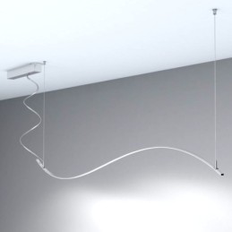 Linearlampe Pendelleuchte LED - MILANO SLIM SILBER CURVES - 0,5 m - 1 m - 1,5 m - 2 m - IP20