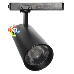 LED Strahler 40W -34W - FARUM - Schwarz - 1-Phasen Schienensystem - Professionelle Farbe CRI+92 - UGR13