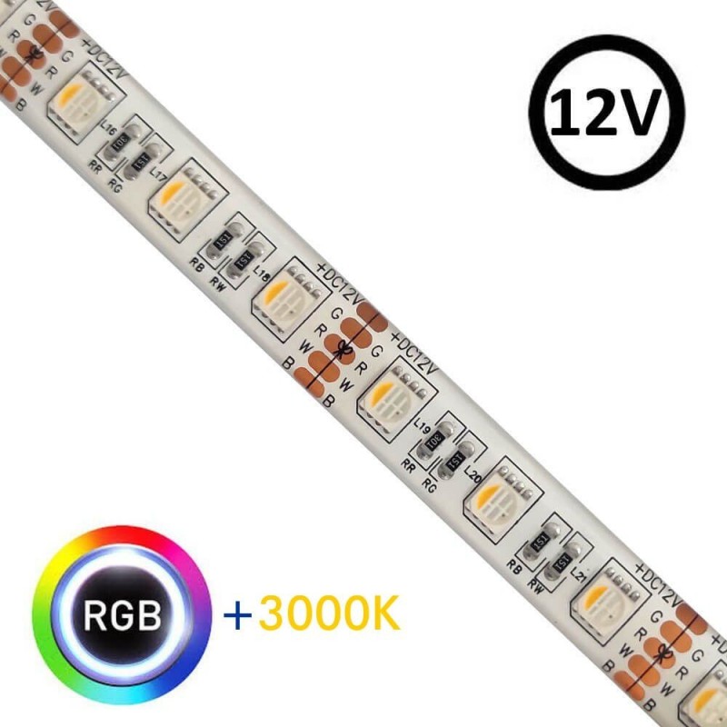 LED Stripe 12V | RGBW-3000K | 60xLED/m | 5m | SMD5050 |4200Lm | 14,4W/M | IP65