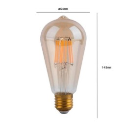 6W LED Lampe E27 Glühfaden Vintage Gold ST64