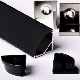 Aluminiumprofil Schwarz und Weiss - L - 2 Meter - für LED