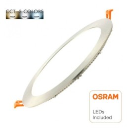 LED Einbauleuchte Rund 20W Silber Rahmen - CCT - OSRAM CHIP DURIS E 2835