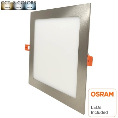 LED Einbauleuchte Quadratisch 20W Silber Rahmen - CCT - OSRAM CHIP DURIS E 2835
