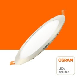 LED Einbauleuchte Rund 15W Silber Rahmen - CCT - OSRAM CHIP DURIS E 2835
