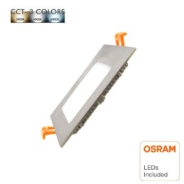 LED Einbauleuchte Quadratisch 5W Silber Rahmen - CCT - OSRAM CHIP DURIS E 2835