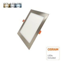LED Einbauleuchte Quadratisch 8W Silber Rahmen - CCT - OSRAM CHIP DURIS E 2835